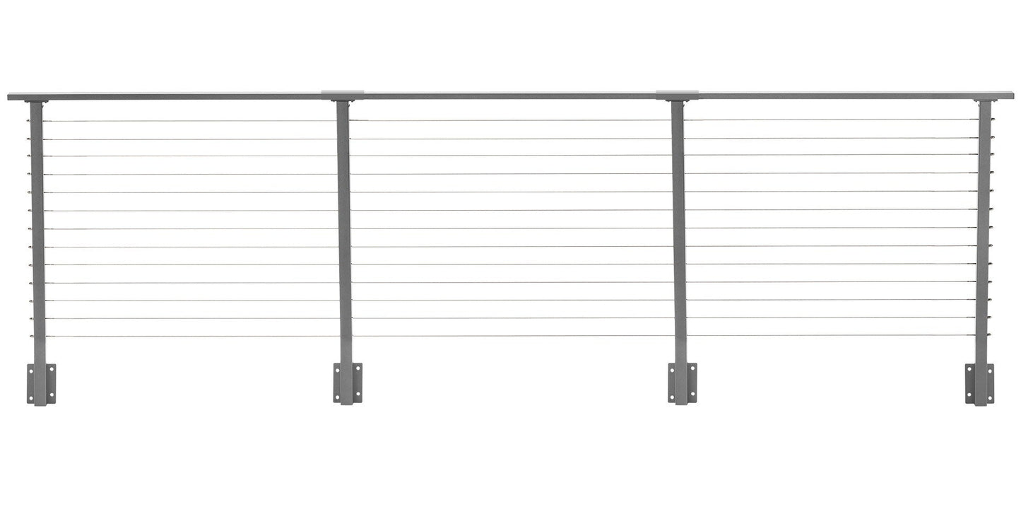 CityPost Face Mount x 42-in Grey Steel Deck Cable Rail Kit