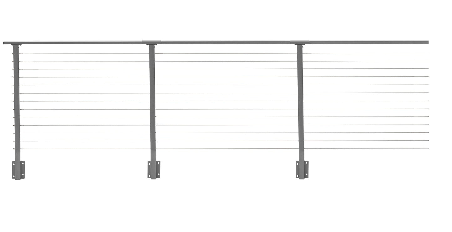 CityPost Face Mount x 42-in Grey Steel Deck Cable Rail Kit