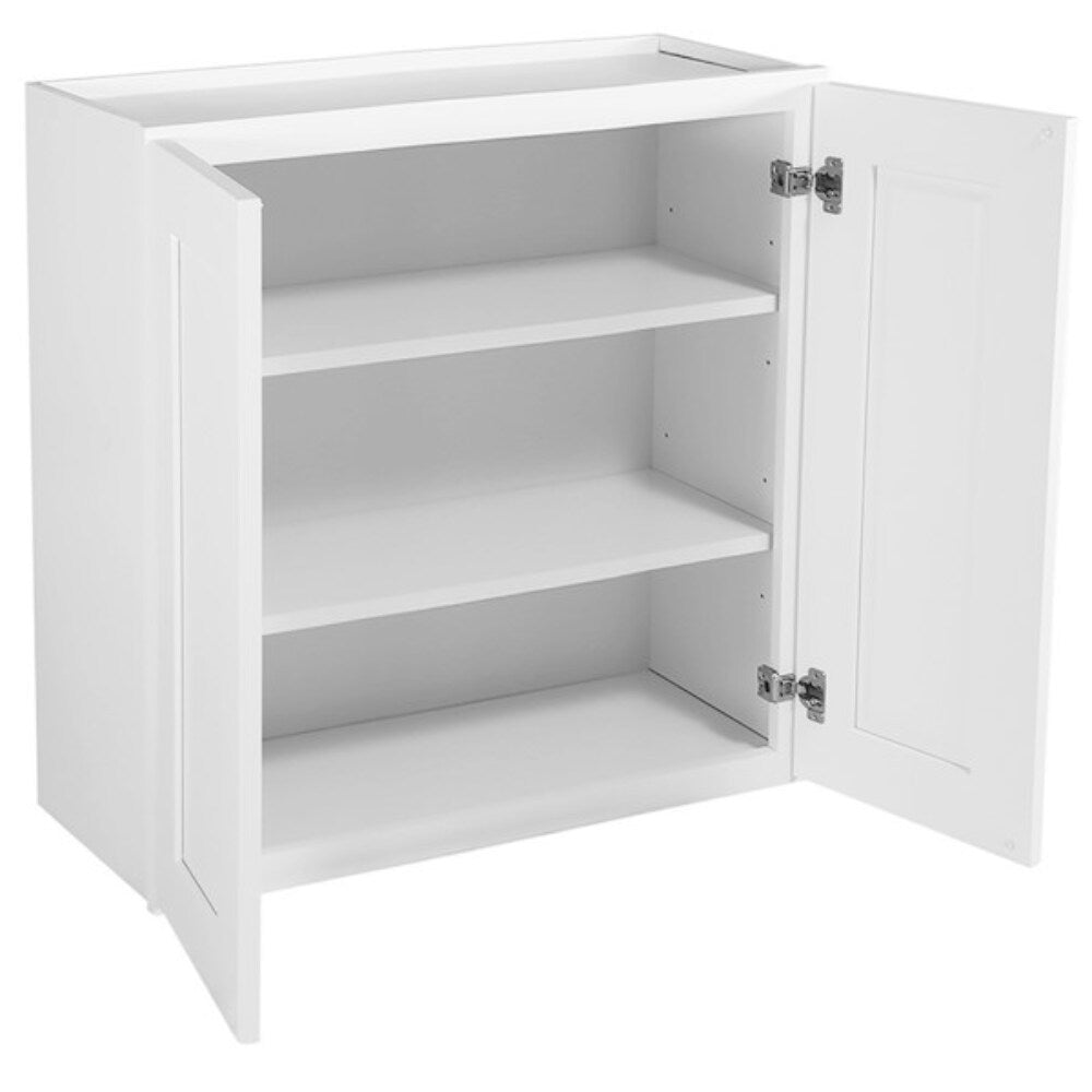 Design House Brookings 27-in W x 36-in H x 12-in D White Maple Wall Fully Assembled Plywood Cabinet (Recessed Panel Shaker Door Style)