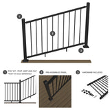 Deckorators Pre-Assembled Aluminum 6-ft x 36-in Matte Black Aluminum Deck Stair Rail Kit