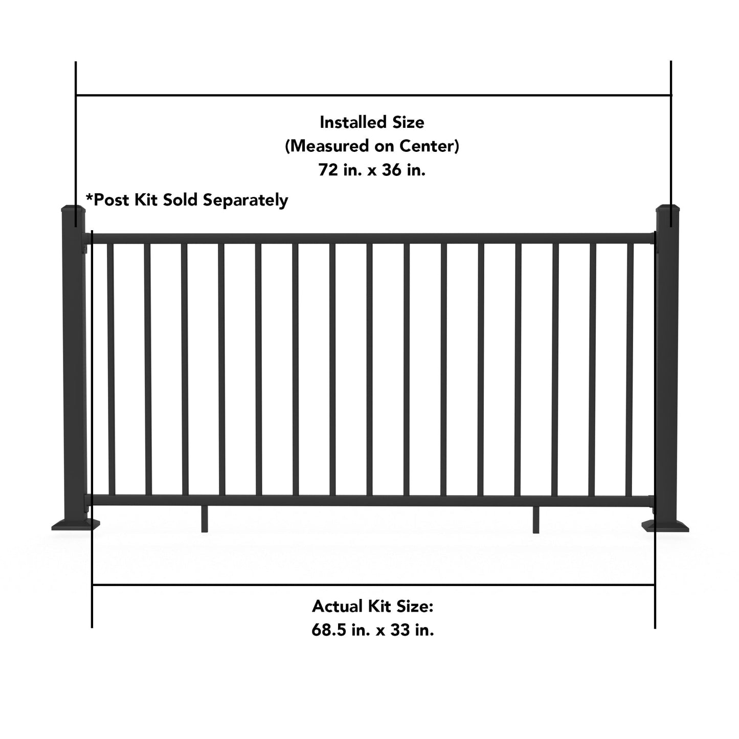 Deckorators Pre-Assembled Aluminum  Aluminum Deck Rail Kit