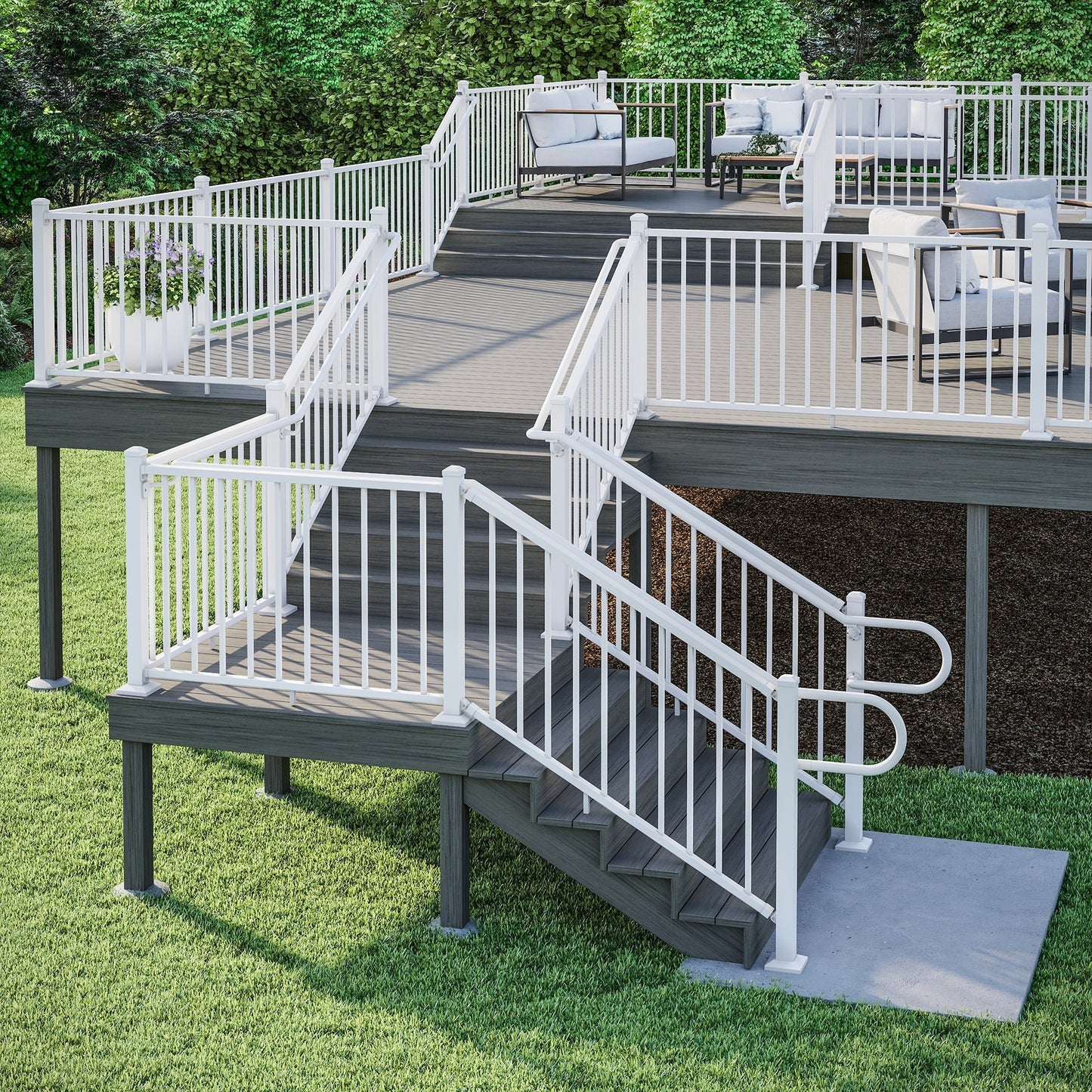 Deckorators ADA-Compliant 1-ft x 2-in Textured White Aluminum Deck Handrail Kit