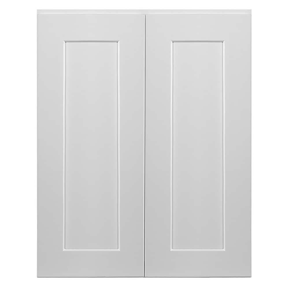 Design House Brookings 24-in W x 30-in H x 12-in D White Maple Wall Ready To Assemble Plywood Cabinet (Recessed Panel Shaker Door Style)