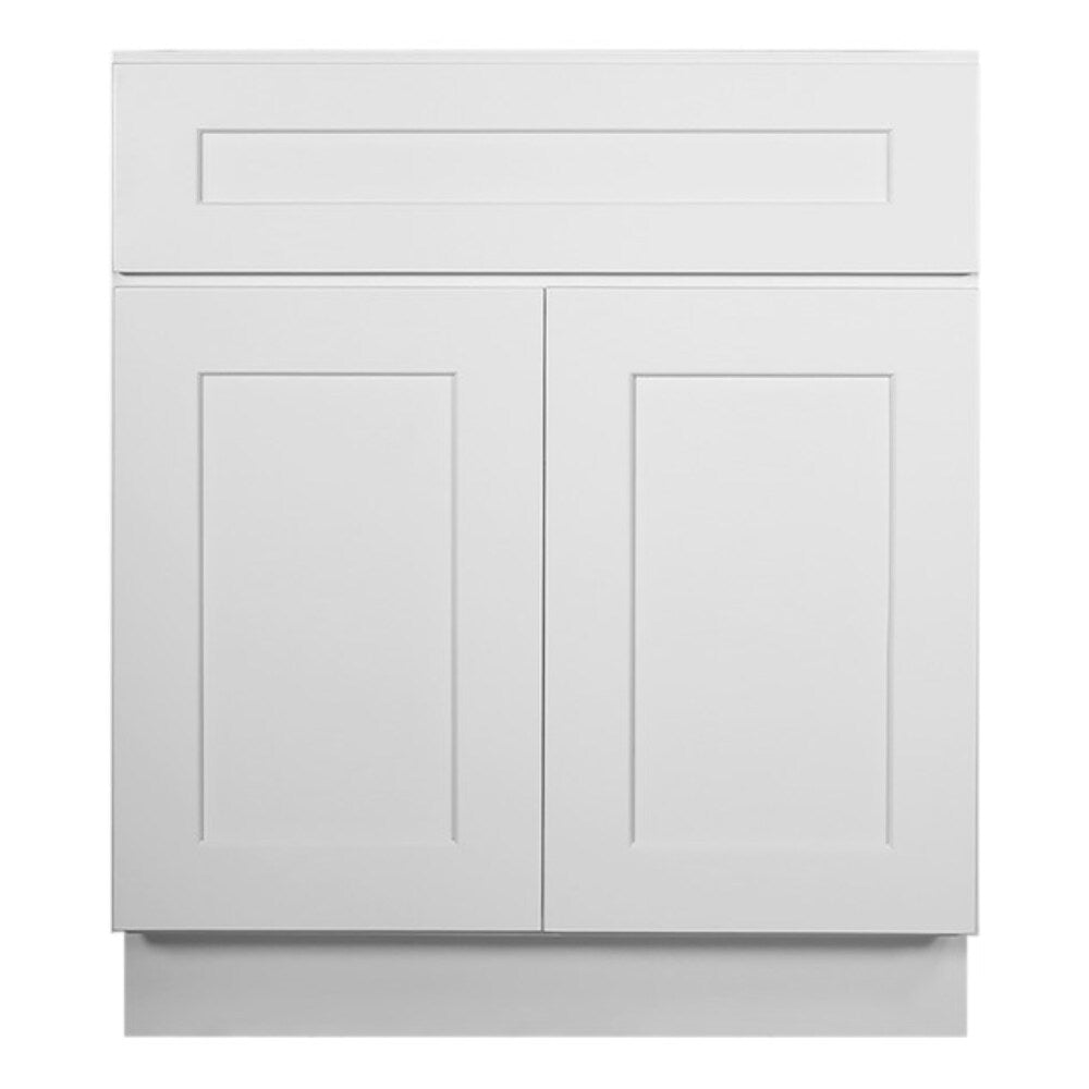 Design House Brookings 33-in W x 34.5-in H x 24-in D White Maple 1-Drawer Base Ready To Assemble Plywood Cabinet (Recessed Panel Shaker Style)