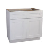 Design House Brookings 42-in W x 34.5-in H x 24-in D White Maple 2-Drawers Base Fully Assembled Plywood Cabinet (Recessed Panel Shaker Style)