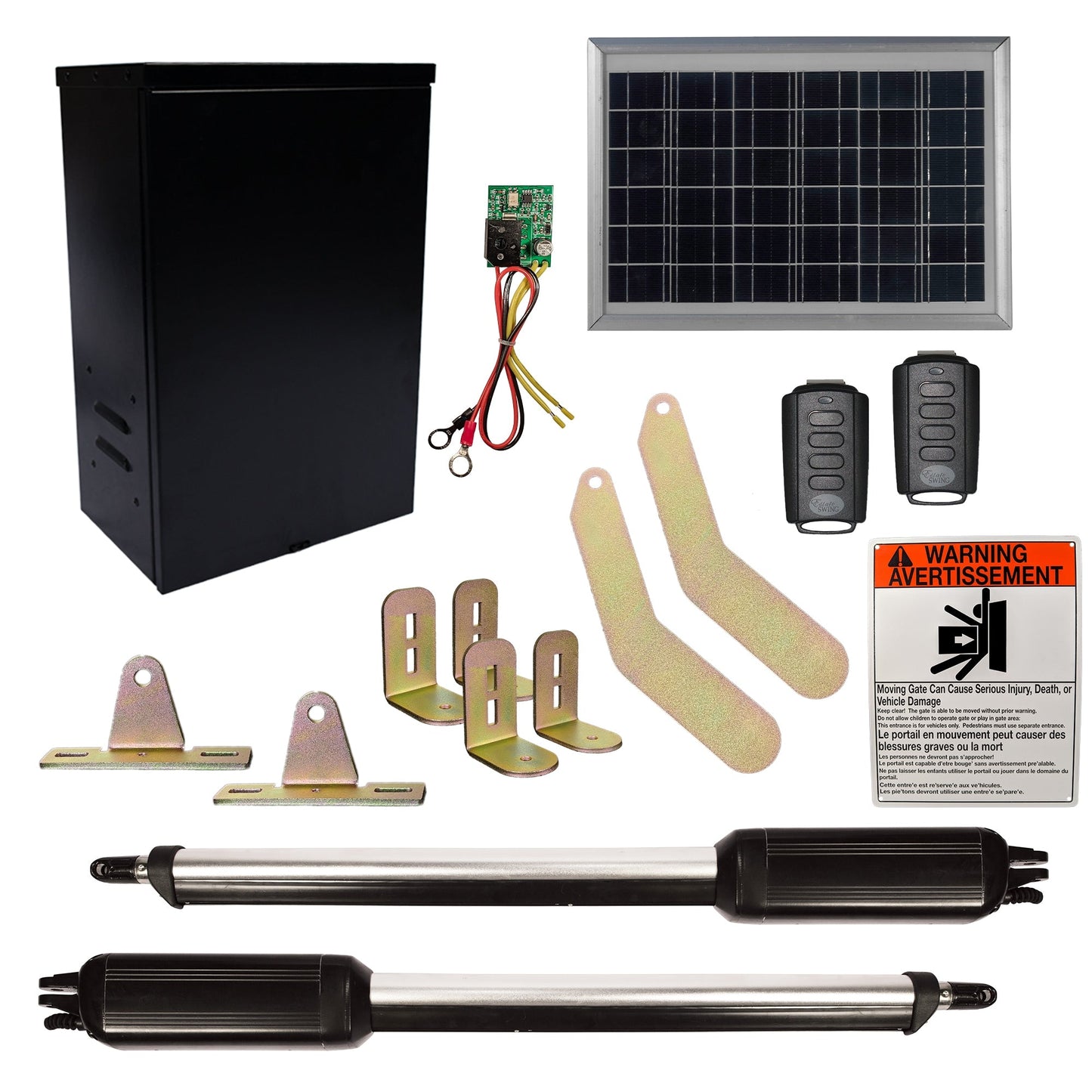Estate Swing 12-ft Dual Swing Universal Battery Driveway Gate Opener Kit (Solar Compatible)