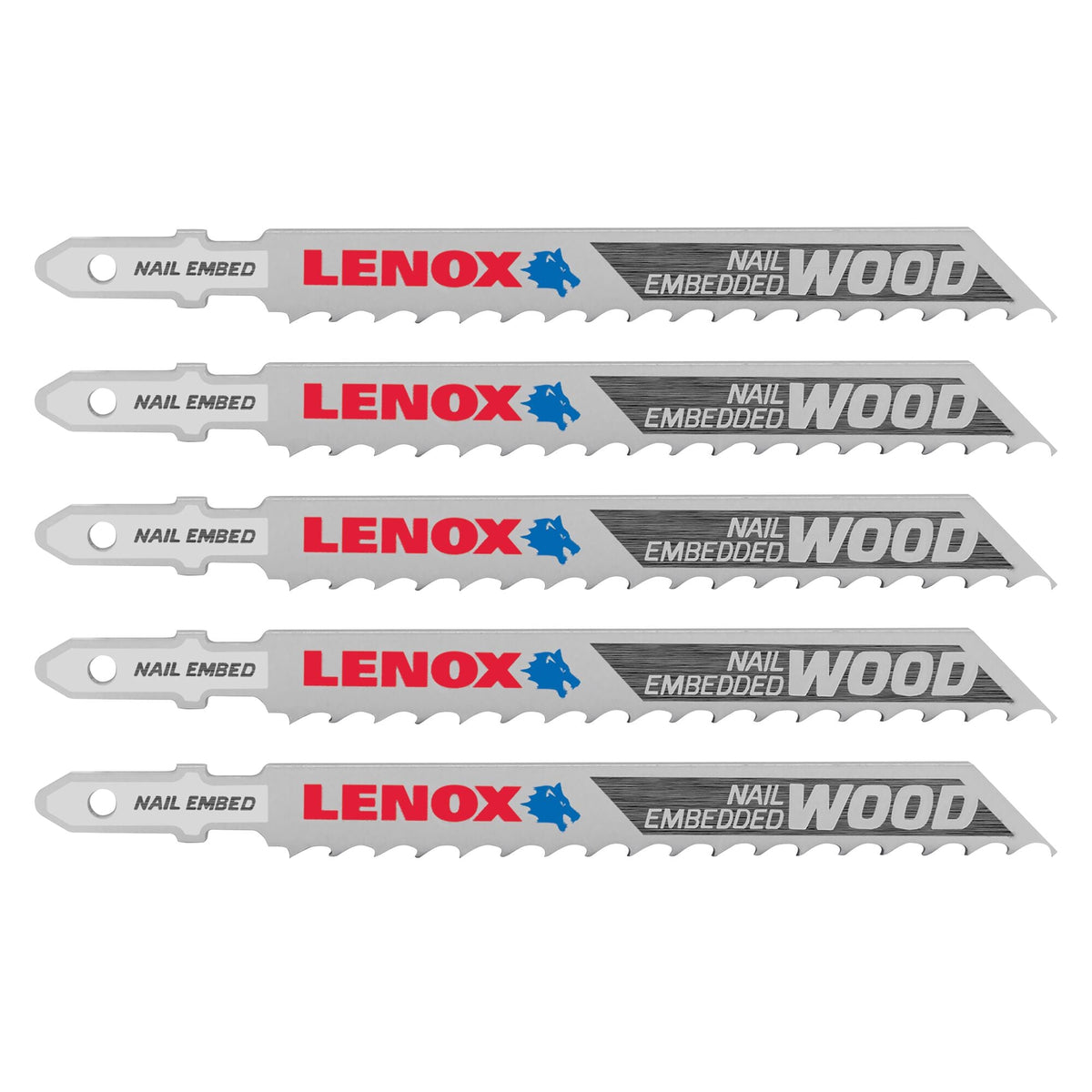 LENOX 4-in 6 TPI T‑Shank Bi‑Metal Jigsaw Blades, 5-Pack