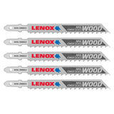 LENOX 4-in 6 TPI T‑Shank Bi‑Metal Jigsaw Blades, 5-Pack