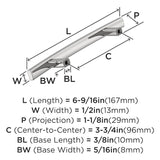 Amerock Cyprus (96mm) Center to Center Arch Handle Drawer Pull