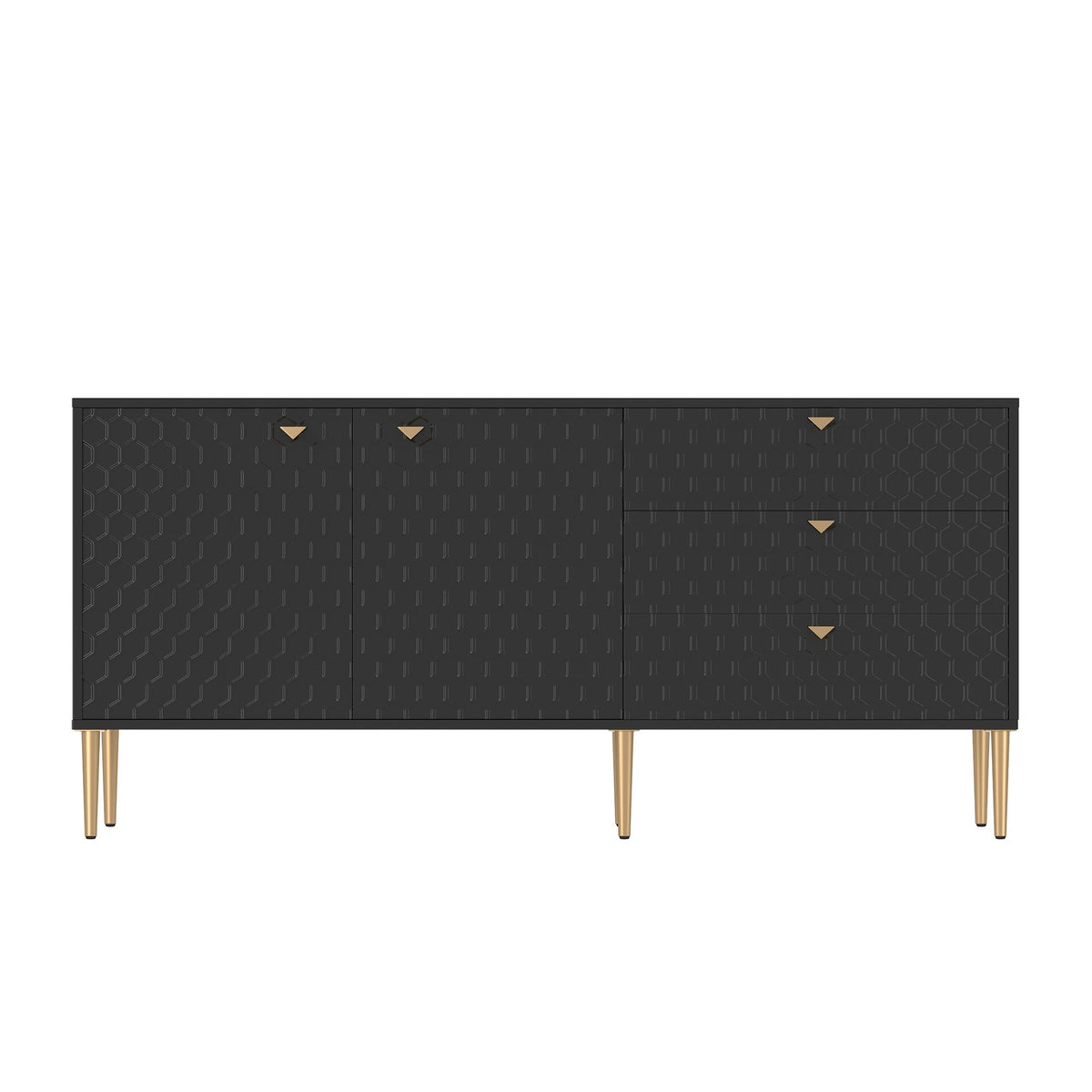 Clihome Modern/Contemporary Black Tv Cabinet (Accommodates TVs up to 60-in)