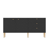 Clihome Modern/Contemporary Black Tv Cabinet (Accommodates TVs up to 60-in)