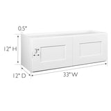 Design House Brookings 33-in W x 12-in H x 12-in D White Maple Wall Ready To Assemble Plywood Cabinet (Recessed Panel Shaker Door Style)
