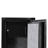 57 in. H Large Rifle Safe with Electronic and Key for Rifle Shotgun for Home, 5-Gun Cabinet with Handgun Lockbox, Black - Super Arbor