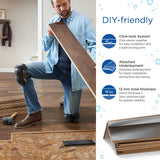 QuickStep Studio + Spill Repel Toasted Chestnut 4.85-in W x 47.24-in L Handscraped Wood Plank Waterproof Laminate Flooring