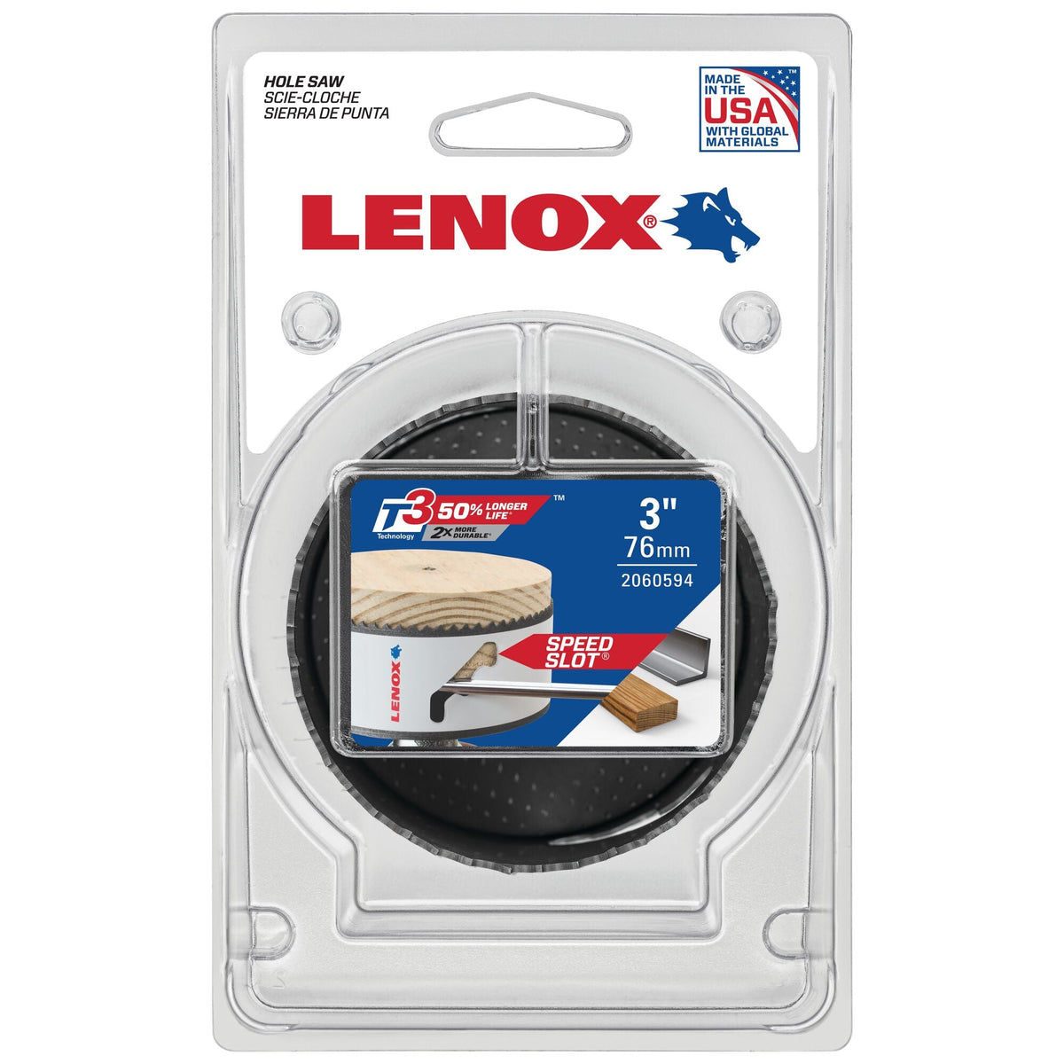 LENOX LNX 3-in Bi-Metal Non-Arbored Hole Saw with Speed Slot