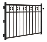 Gilpin 4-ft H x 4-ft W Black Steel Decorative Metal Straight-top Decorative Standard Fence Gate