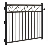 Gilpin 4-ft H x 47-in W Black Steel Decorative Metal Straight-top Decorative Standard Fence Gate