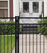 Gilpin 4-ft H x 47-in W Black Steel Decorative Metal Straight-top Decorative Standard Fence Gate