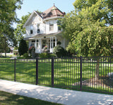 Gilpin 4-ft H x 4-ft W Black Steel Decorative Metal Straight-top Decorative Standard Fence Gate