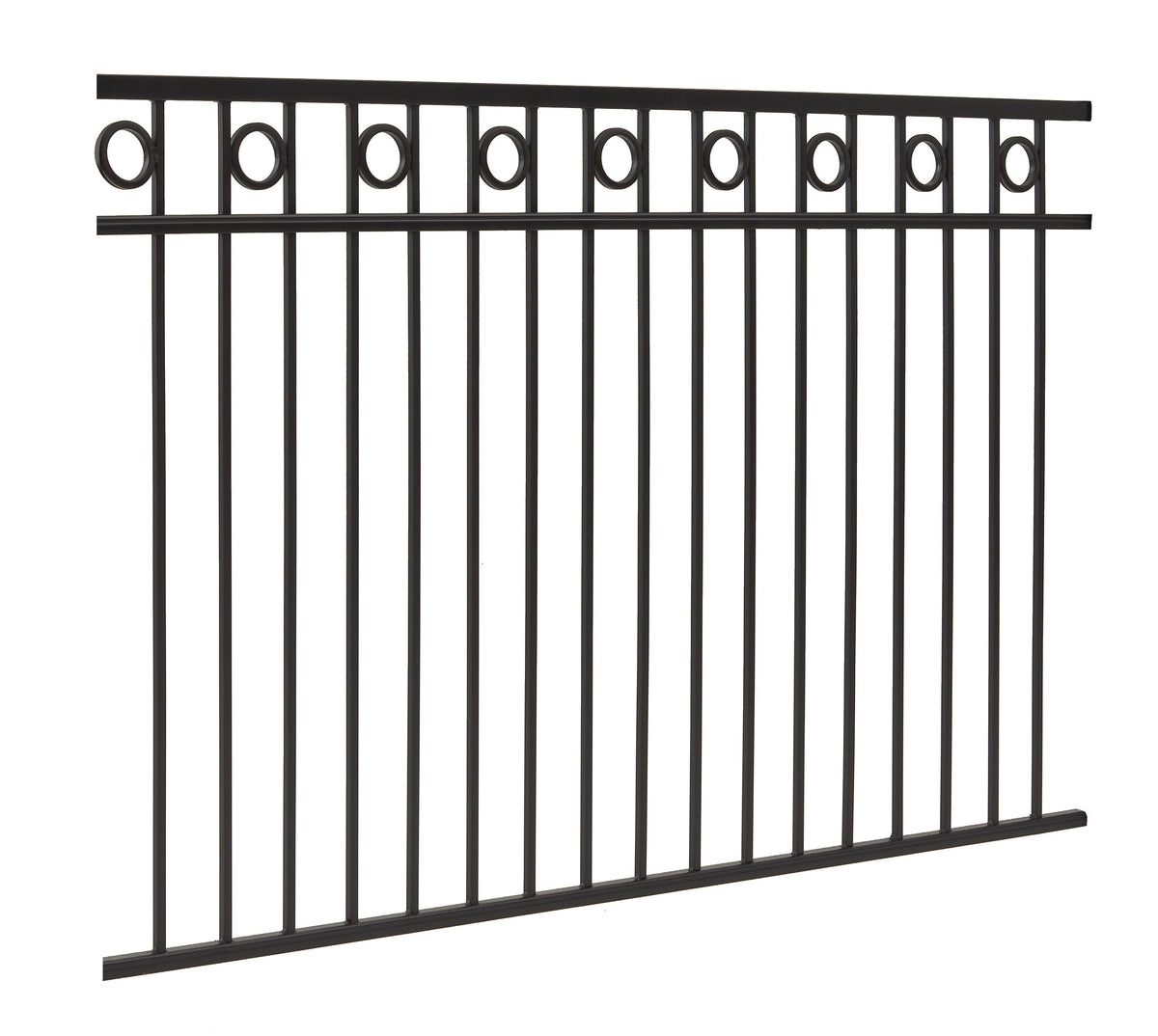 Gilpin 6-ft H x 6-ft W Black Steel Spaced Picket Flat-top Decorative Fence Panel