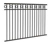 Gilpin 6-ft H x 6-ft W Black Steel Spaced Picket Flat-top Decorative Fence Panel