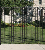 Gilpin 6-ft H x 6-ft W Black Steel Spaced Picket Flat-top Decorative Fence Panel