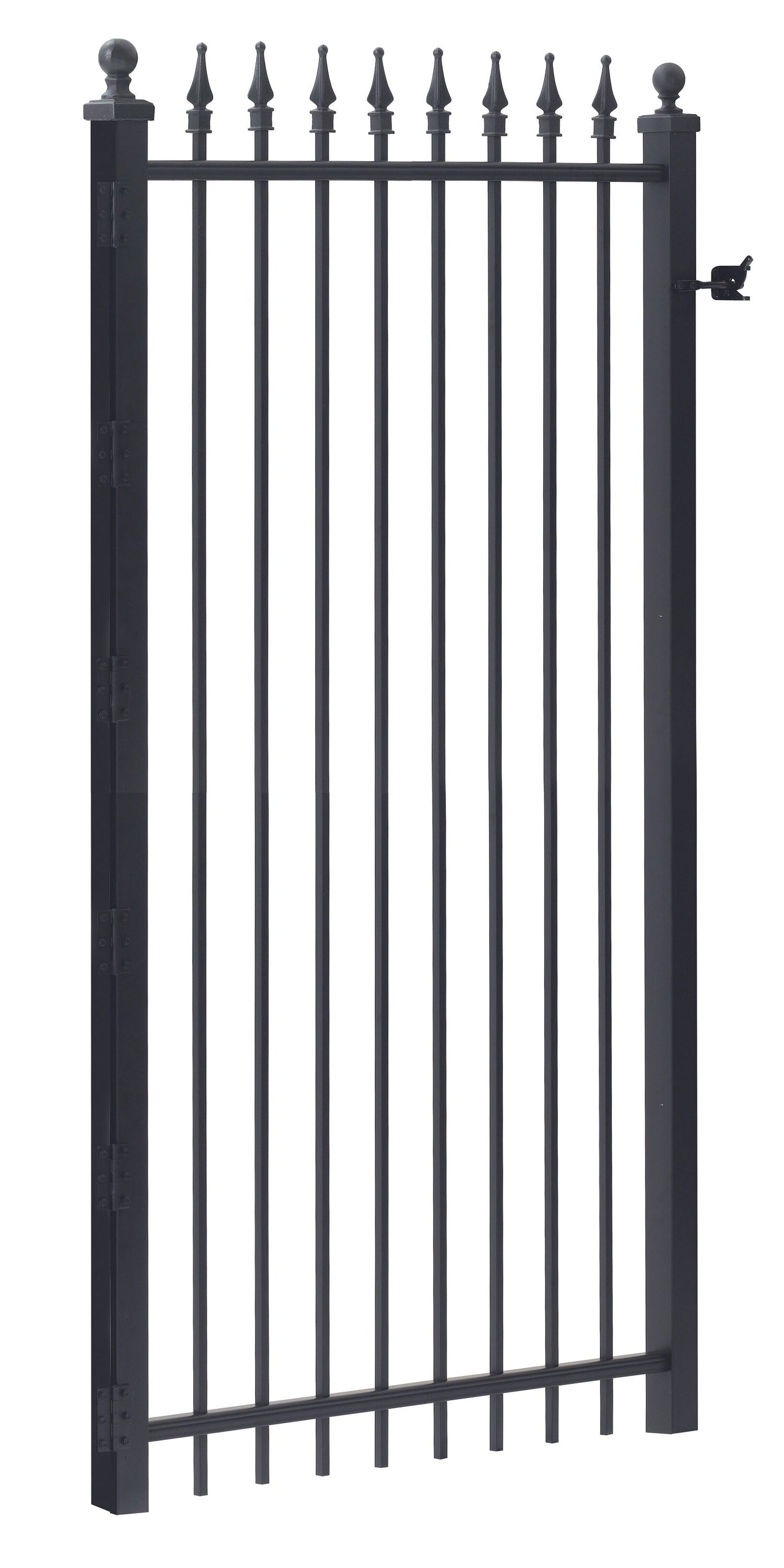 Gilpin 6-ft H x 3-ft W Black Steel Decorative Metal Straight-top Decorative Walk-thru Fence Gate
