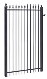 Gilpin 6-ft H x 4-ft W Black Steel Decorative Metal Straight-top Decorative Standard Fence Gate
