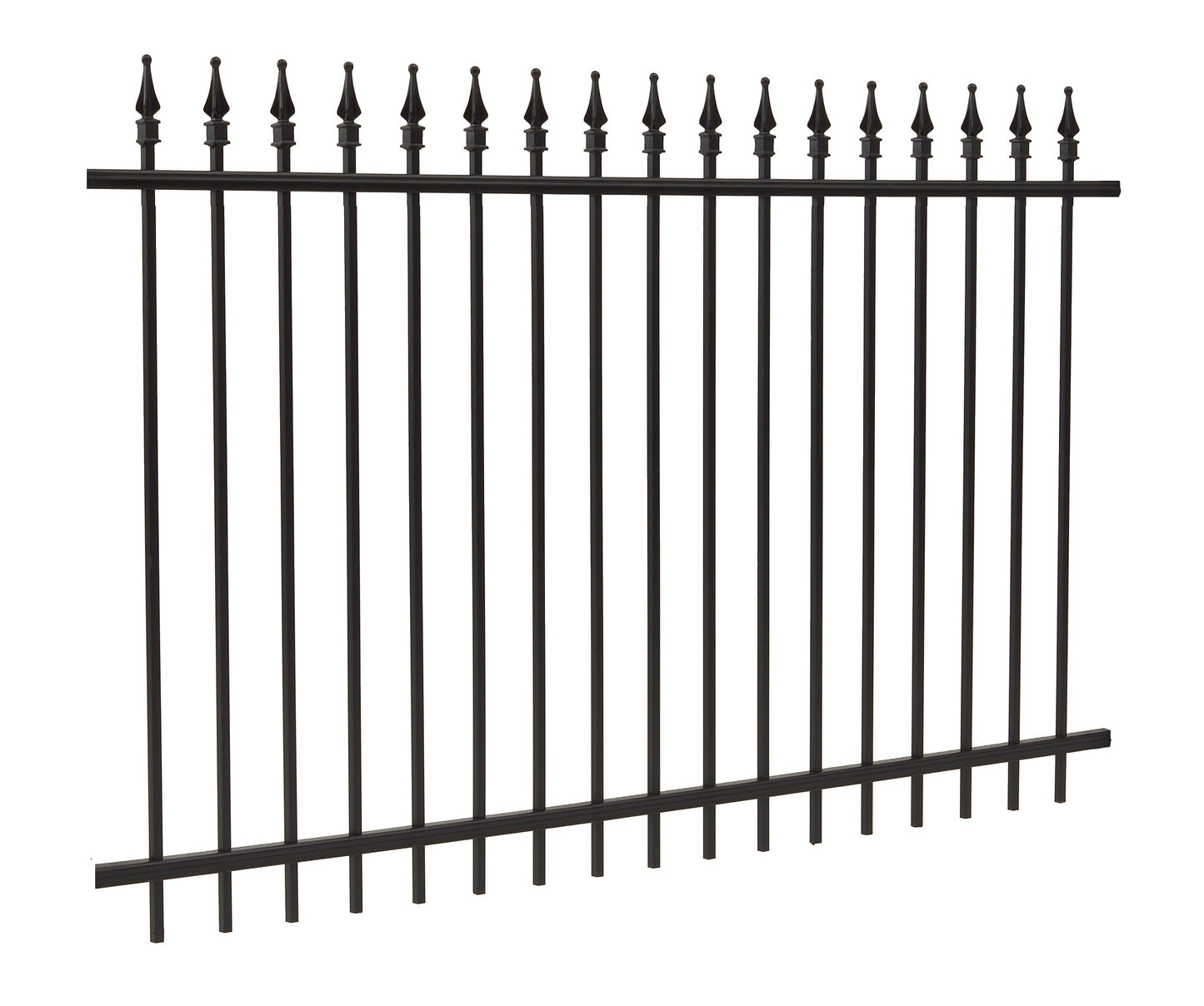Gilpin 4-ft H x 6-ft W Black Steel Spaced Picket Square-top Decorative Fence Panel