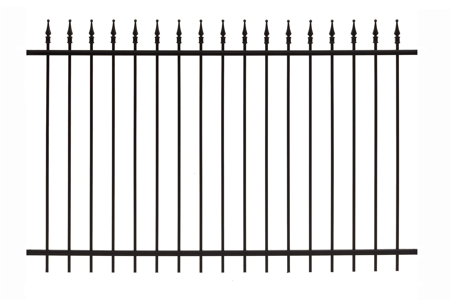 Gilpin 4-ft H x 6-ft W Black Steel Spaced Picket Square-top Decorative Fence Panel