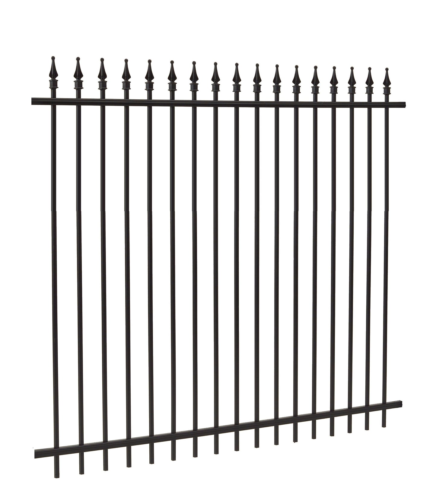 Gilpin 6-ft H x 6-ft W Black Steel Spaced Picket Square-top Decorative Fence Panel