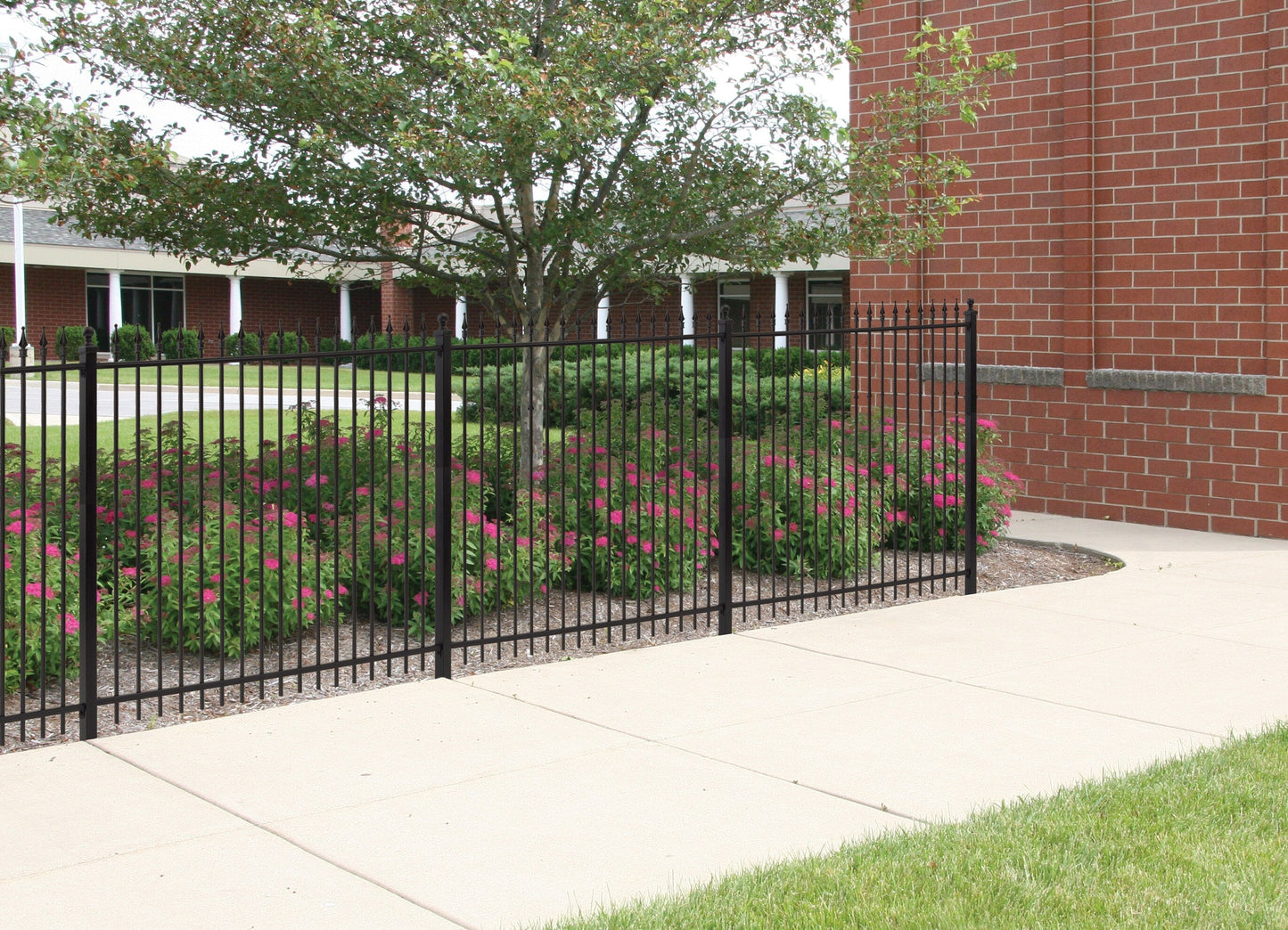 Gilpin 6-ft H x 6-ft W Black Steel Spaced Picket Square-top Decorative Fence Panel
