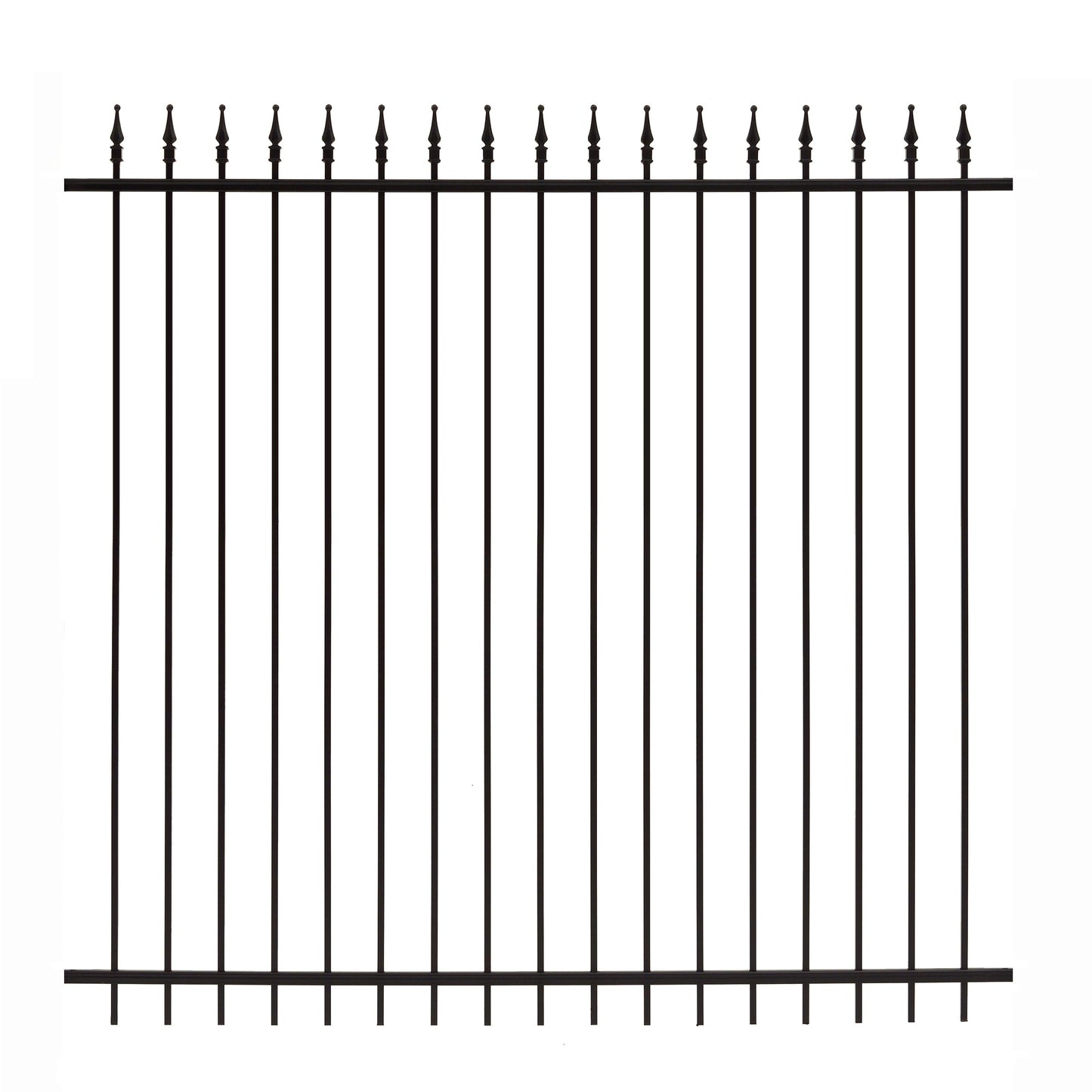 Gilpin 6-ft H x 6-ft W Black Steel Spaced Picket Square-top Decorative Fence Panel