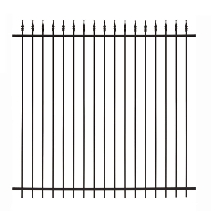Gilpin 6-ft H x 6-ft W Black Steel Spaced Picket Square-top Decorative Fence Panel