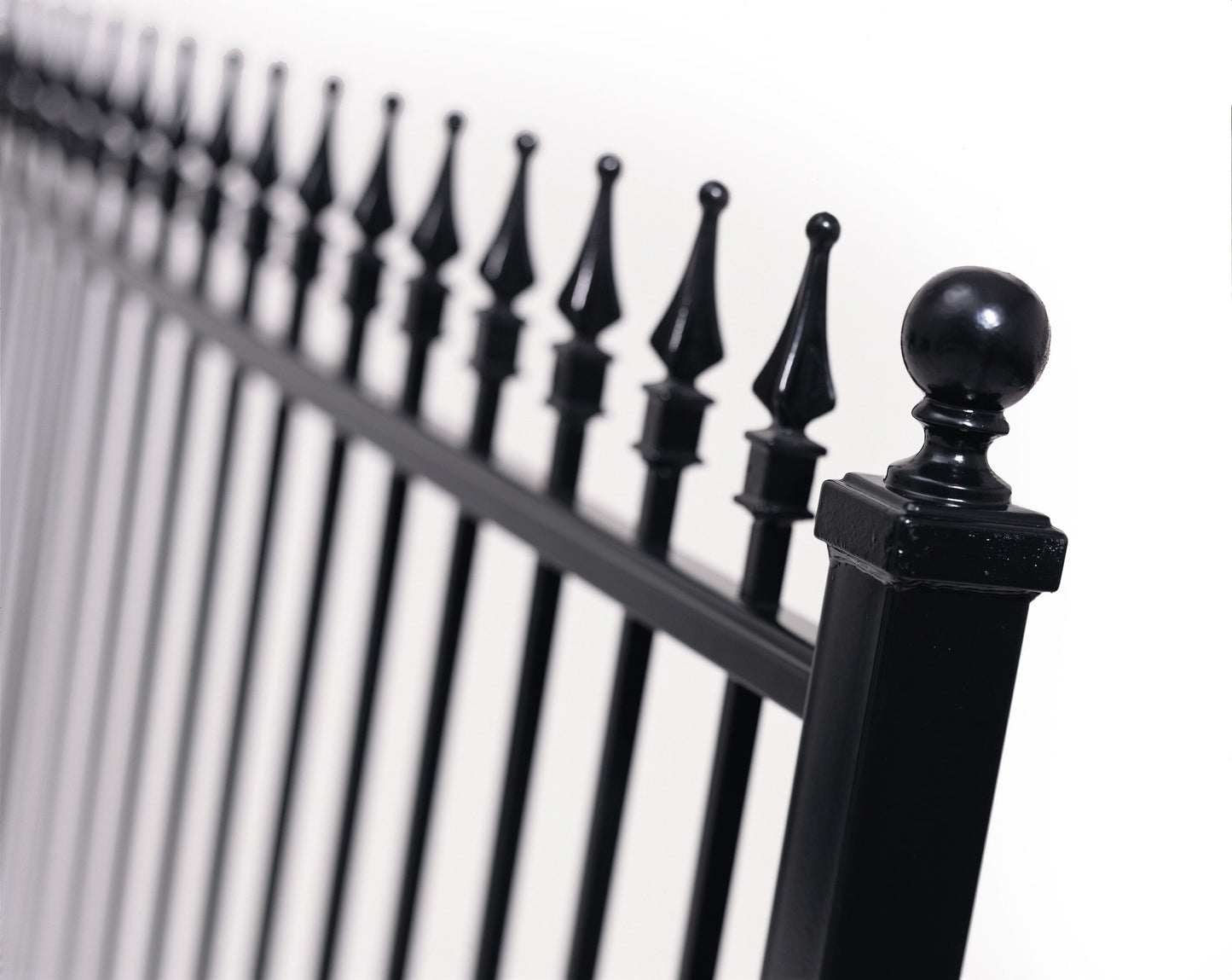 Gilpin 6-ft H x 6-ft W Black Steel Spaced Picket Square-top Decorative Fence Panel
