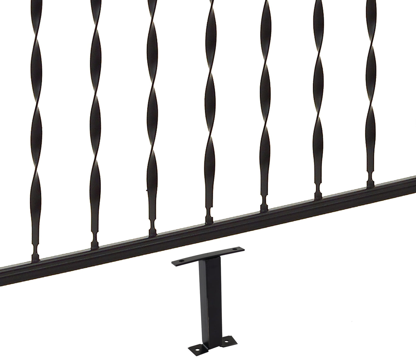 Gilpin Black Metal Post Connector for Decking and Porches - 6.125-in x 4.5-in - Steel Railing Support Bracket
