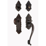 Victorian Plate 2-3/8 in. Backset Satin Nickel S Grip Entry Set Victorian Knob - Super Arbor