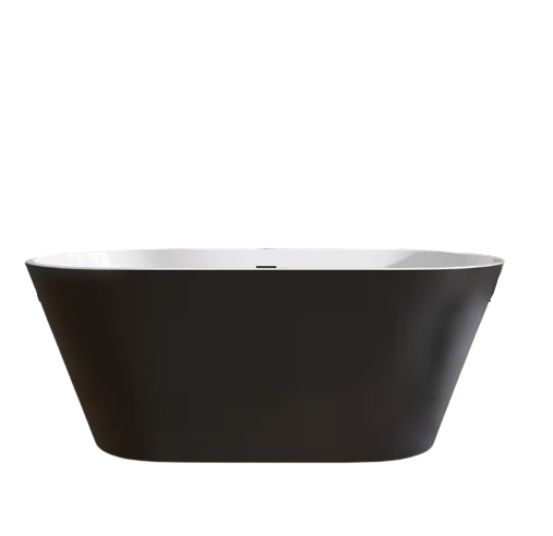 67 in. x 29.5 in. Free Standing Soaking Tub Flatbottom Freestanding Bathtub with Anti-Clogging Drain in Matte Black