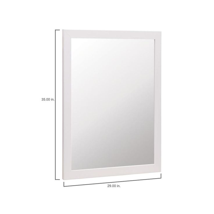 Kinghurst 29 in. W x 35 in. H Single Framed Vanity Mirror in White