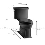 Archer Comfort Height 2-piece 1.28 GPF Single Flush Elongated Toilet with AquaPiston Flushing Technology in Black Black - Super Arbor