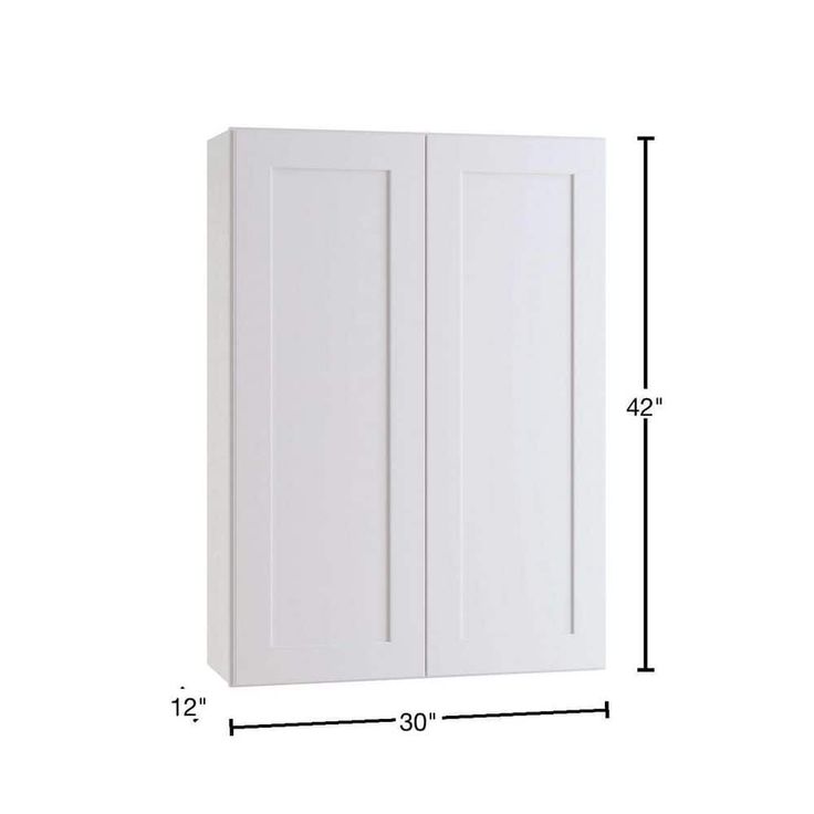 Home Decorators Collection Newport 30 in. W x 12 in. D x 42 in. H Assembled Plywood Wall Kitchen Cabinet in Pacific White with Soft Close