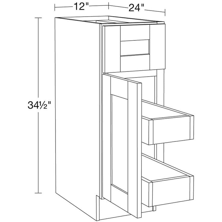Home Decorators Collection Washington Veiled Gray Plywood Shaker Assembled Base Kitchen Cabinet FH 2 ROT Sft Cls L 12 in W x 24 in D x 34.5 in H