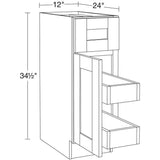Home Decorators Collection Washington Veiled Gray Plywood Shaker Assembled Base Kitchen Cabinet FH 2 ROT Sft Cls L 12 in W x 24 in D x 34.5 in H