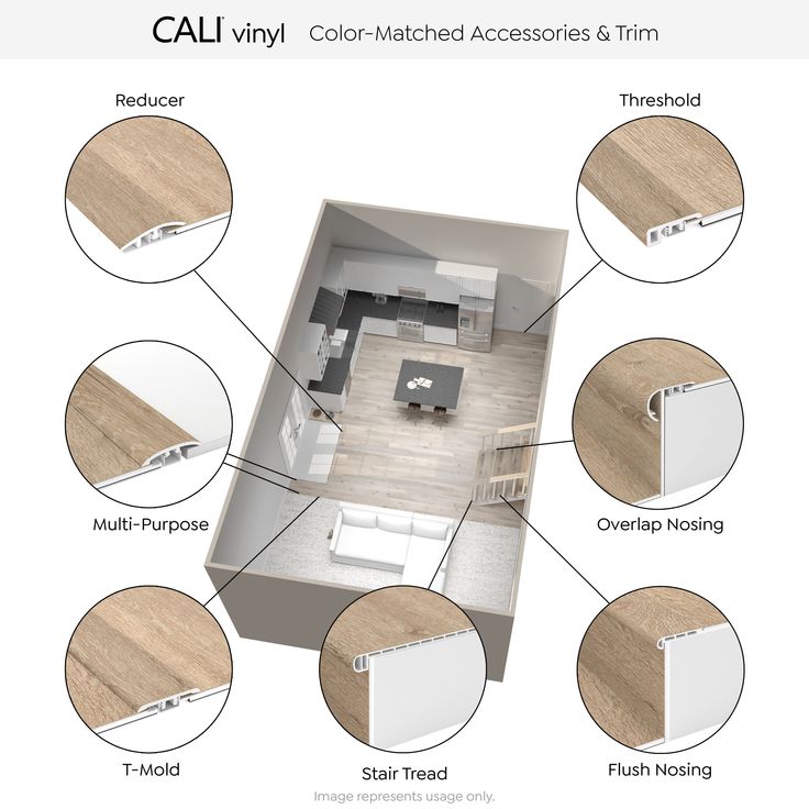 CALI 1.25-in x 72.83-in Whitewater Oak Vinyl Floor T-Moulding
