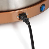 3.75 L Stainless Steel Lazy Susan Warming Tray with 4 Crocks