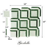 Giorbello Ming Green 12-in x 12-in Polished Natural Stone Marble Mixed Pattern Marble Look Floor and Wall Tile (5-sq. ft/ Carton)