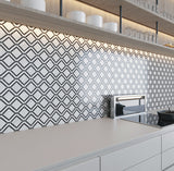 Giorbello White and Black 12-in x 12-in Polished Natural Stone Marble Mixed Pattern Marble Look Floor and Wall Tile (5-sq. ft/ Carton)