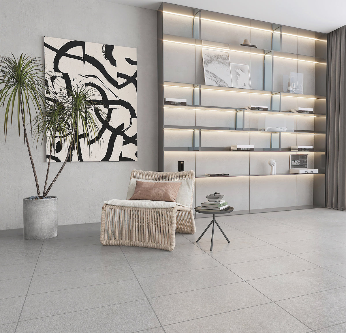 Giorbello Melange Gray 12-in x 24-in Matte Porcelain Stone Look Floor and Wall Tile (16-sq. ft/ Carton)