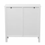 LuxenHome 30.43-in x 31.1-in x 11.8-in White Freestanding Linen Cabinet