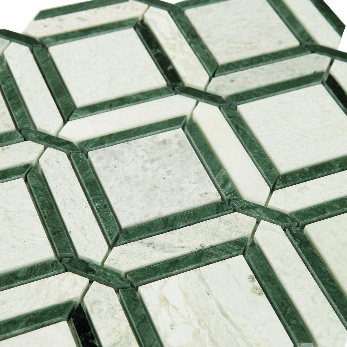 Giorbello Ming Green 12-in x 12-in Polished Natural Stone Marble Mixed Pattern Marble Look Floor and Wall Tile (5-sq. ft/ Carton)